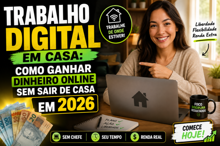 Trabalho Digital em Casa: Como Ganhar Dinheiro Online Sem Sair de Casa em 2026