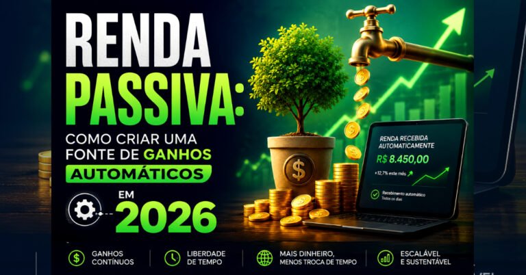 Renda Passiva: Como Criar Uma Fonte de Ganhos Automáticos em 2026
