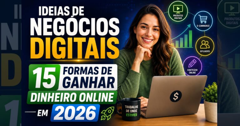 Ideias de Negócios Digitais: 15 Formas de Ganhar Dinheiro Online em 2026